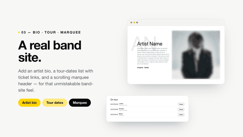 A real band site.