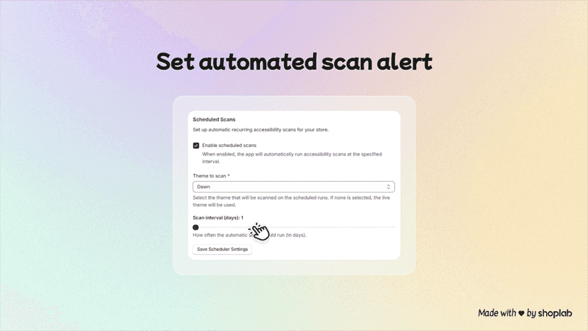 Set scheduled automatic accessibility scans for store