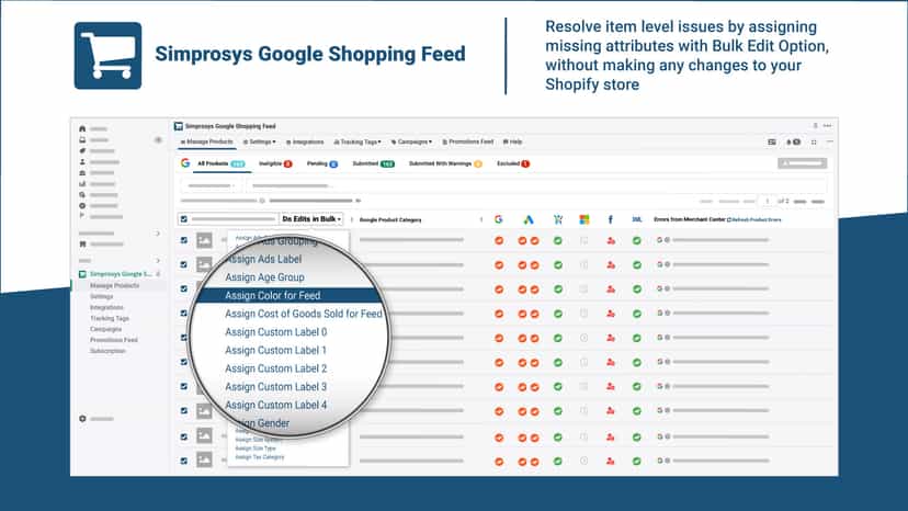Bulk Edit Options to resolve Item Issues - Google Shopping Feed