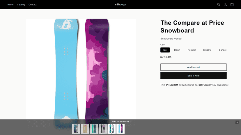 Product Scrubber strip on the product page