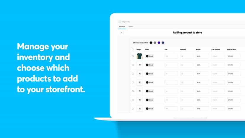 Manage your inventory and choose which products to add to store