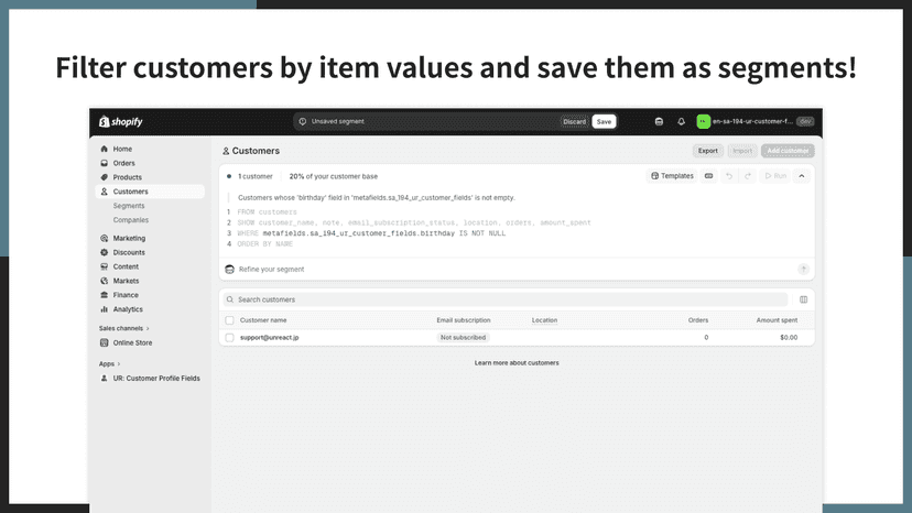 Filter customers by field values!