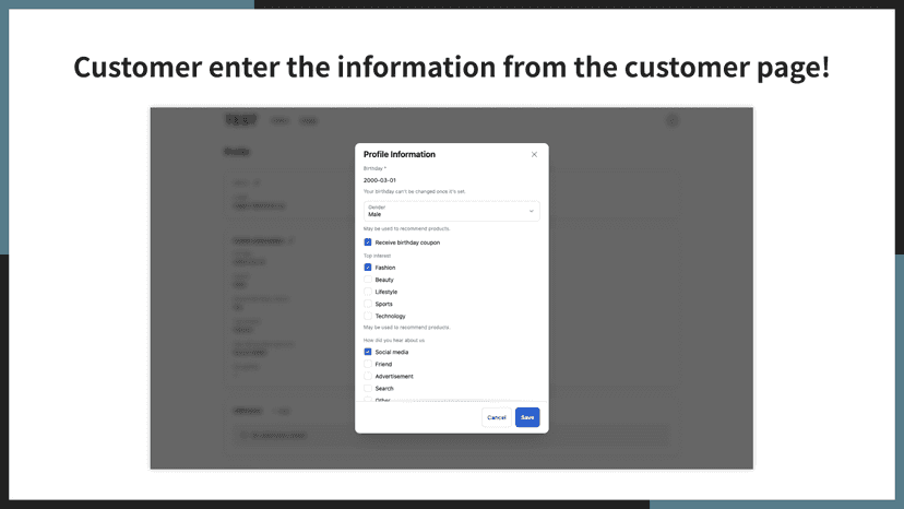 Show a profile prompt banner on your storefront!