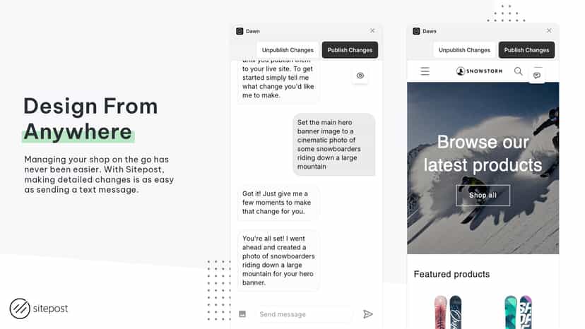 Design from anywhere, images of the mobile interface