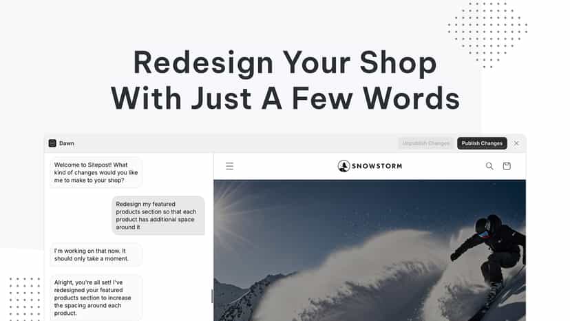 Redesign your shop with just a few words