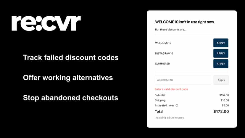 RE:CVR - Discount code validator for Shopify