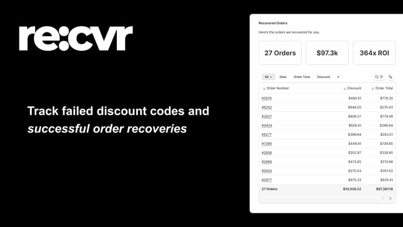 Track failed discount codes and successful order recoveries
