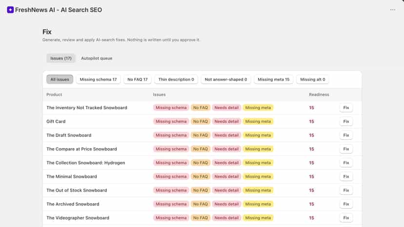 Fix issues automatically