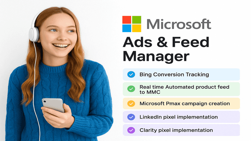 Microsoft ads and pixel feed manager app