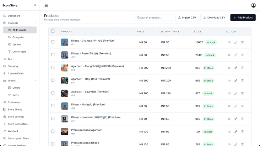 Manage your synced products