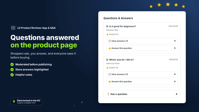 Questions and answers on the product page