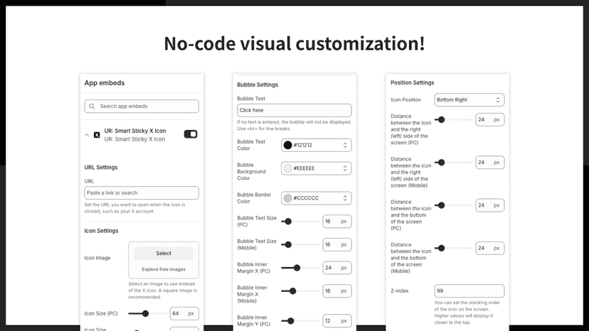 No-code visual customization!