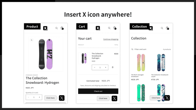 Insert X icon anywhere!