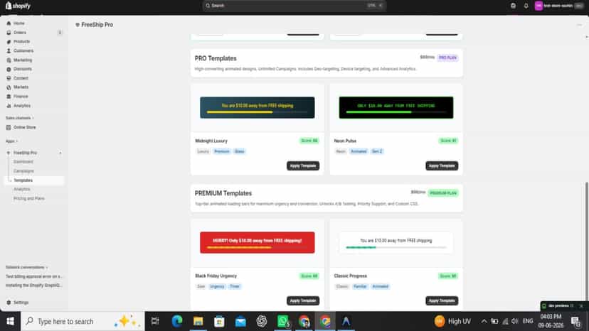 Choose and customize ready-made shipping bar templates.