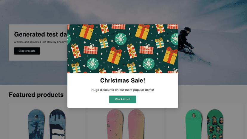 Storefront popup preview