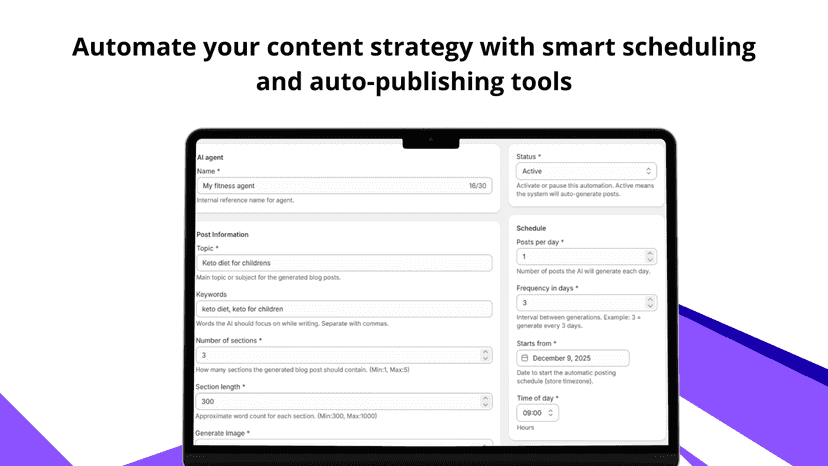 Schedule auto creation and publishing