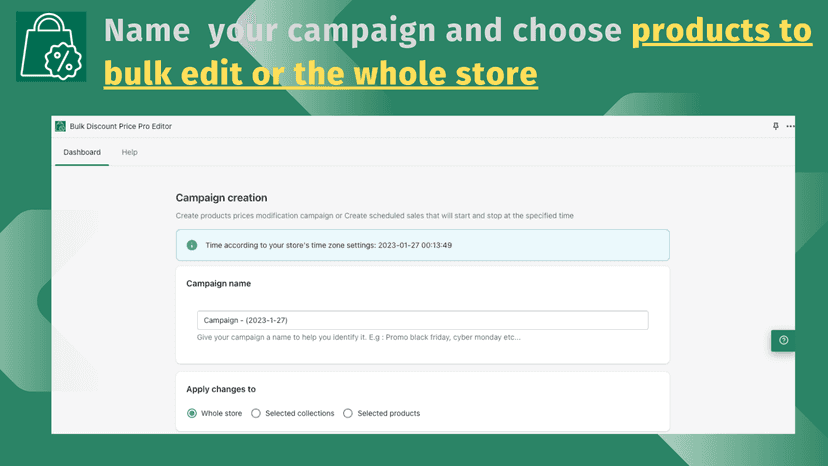 Campaign creation and criteria choice