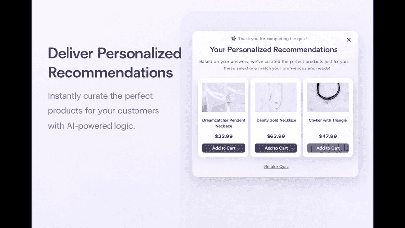 AI product recommendations with accurate match scores