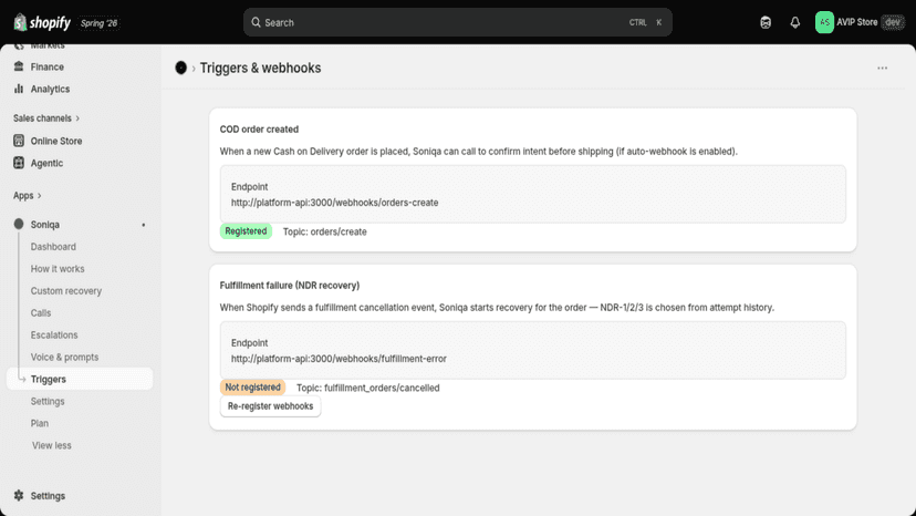 Automation triggers run upon Shopify events