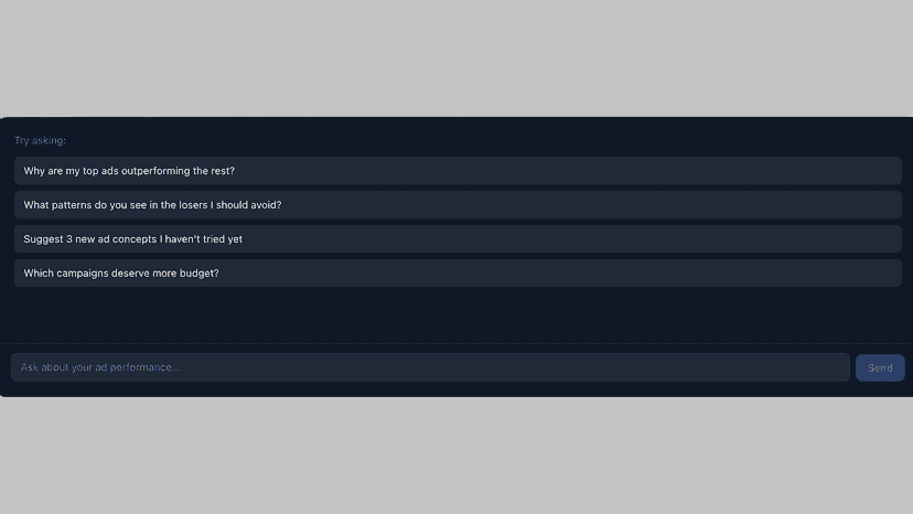 Ask AI for insights on your market's ads data
