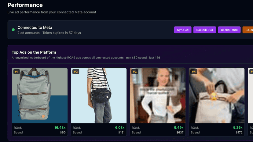 See a live feed of high-revenue, profitable ads from other bran