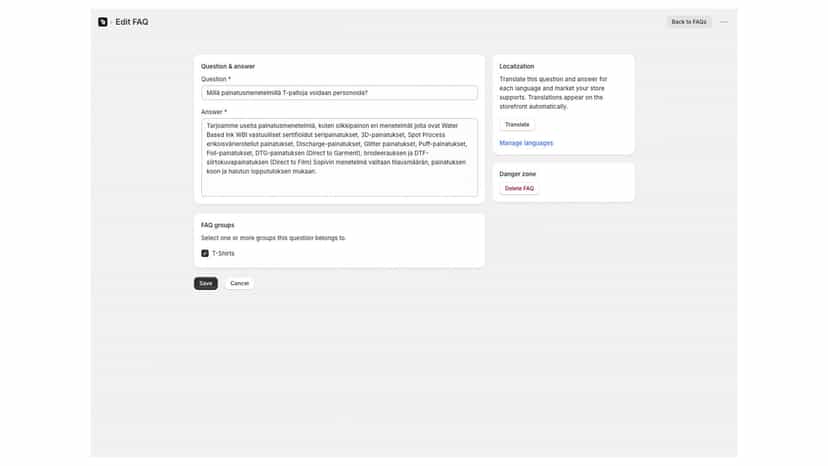 FAQ item