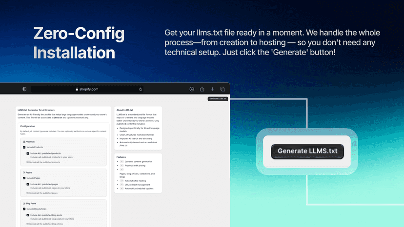 DS – AI LLMS.txt Generator - Zero Config Installation