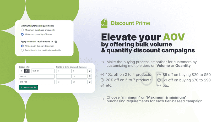 volume & quantity discount campaigns with max & min requirements