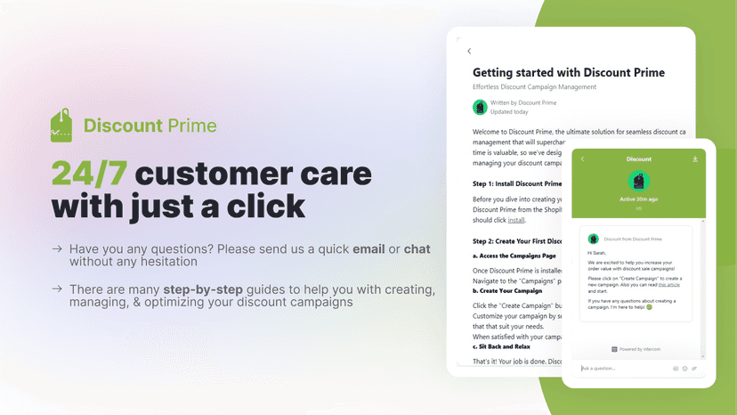 24/7 online chat & email to support team