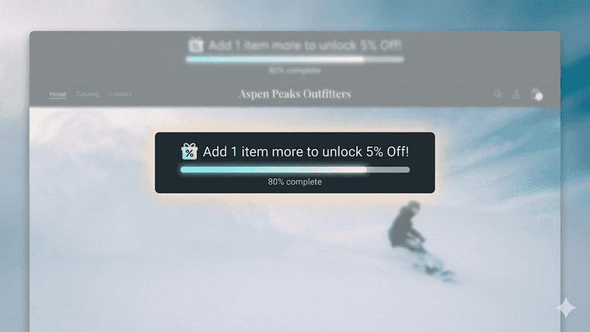 Discount progress in the announcement bar