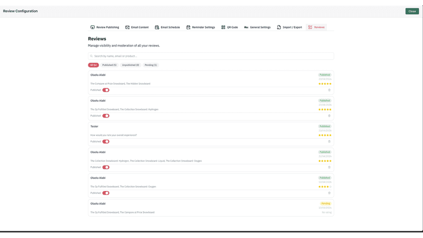 Merchants dashboard