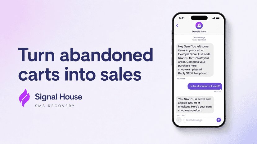 Signal House SMS cart recovery features