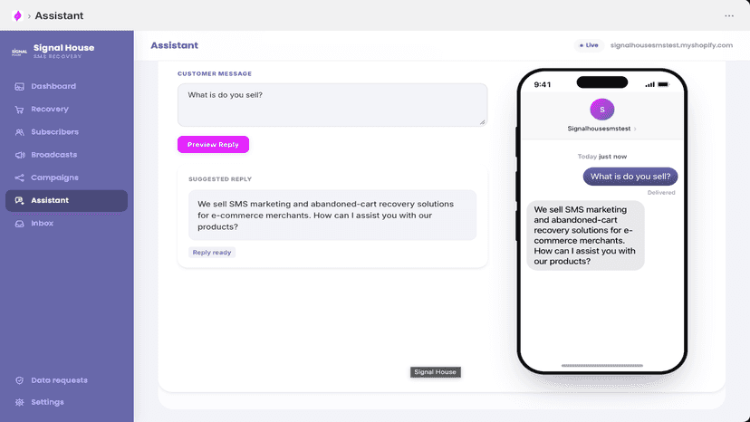 Two-way SMS conversations with AI-assisted replies