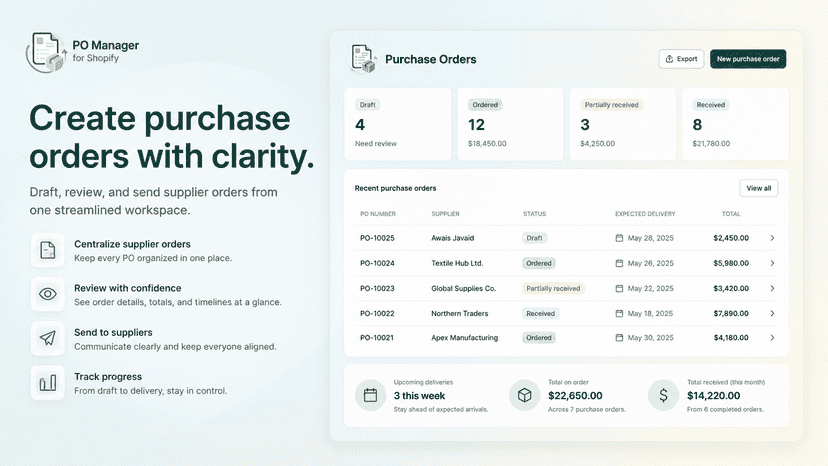 Create Purchase Orders