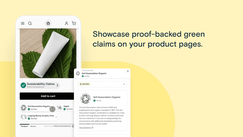 Proof Points educate shoppers on your sustainability claims.