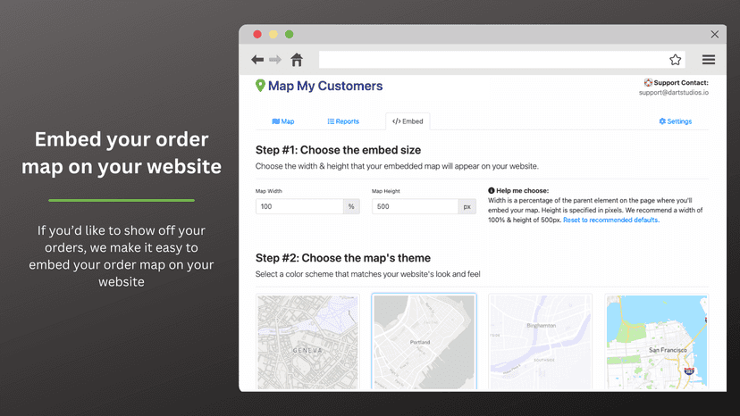 Embed your order map on your website