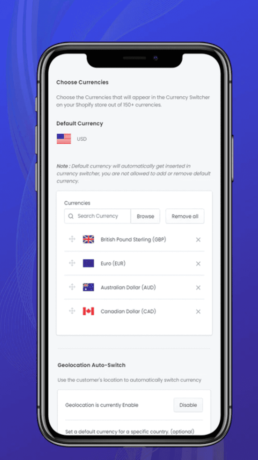 Mobile settings friendly