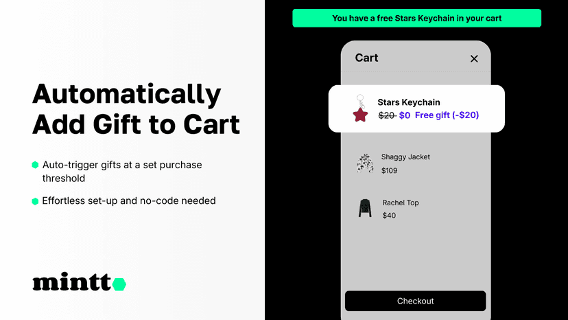 Mintt Free Gift - Automatically add gift to cart