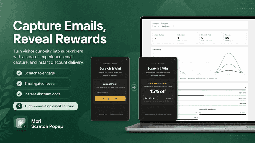 Capture emails, reveal rewards