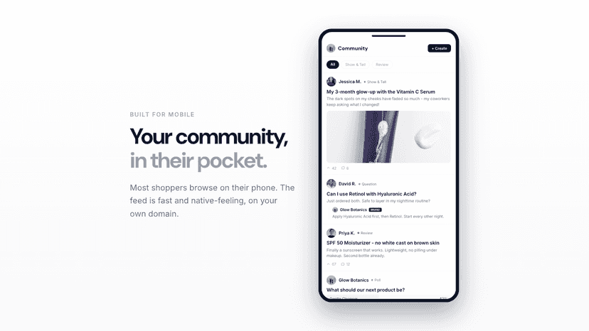 Community feed with brand and customer posts