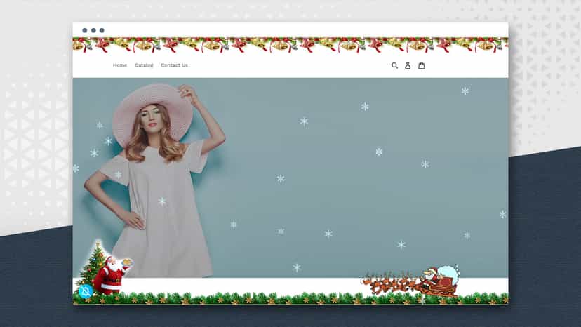 Christmas decor on homepage
