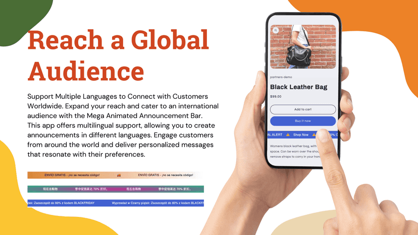 Mega Animated Announcement Bar - Reach a Global Audience