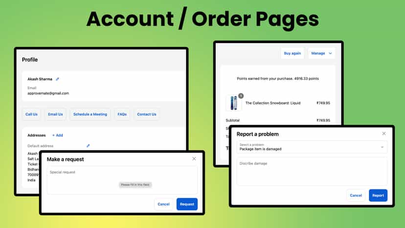 Account / Order Pages
