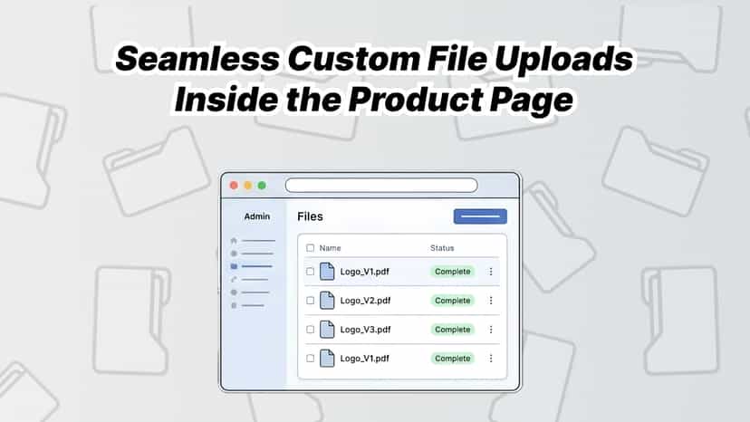 customer graphic is uploaded, showing a real-time progress bar