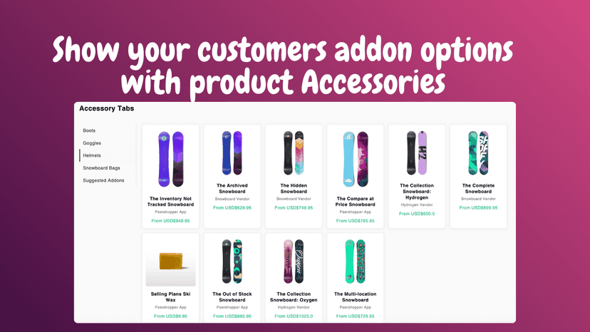 Upsell Accessories Tab