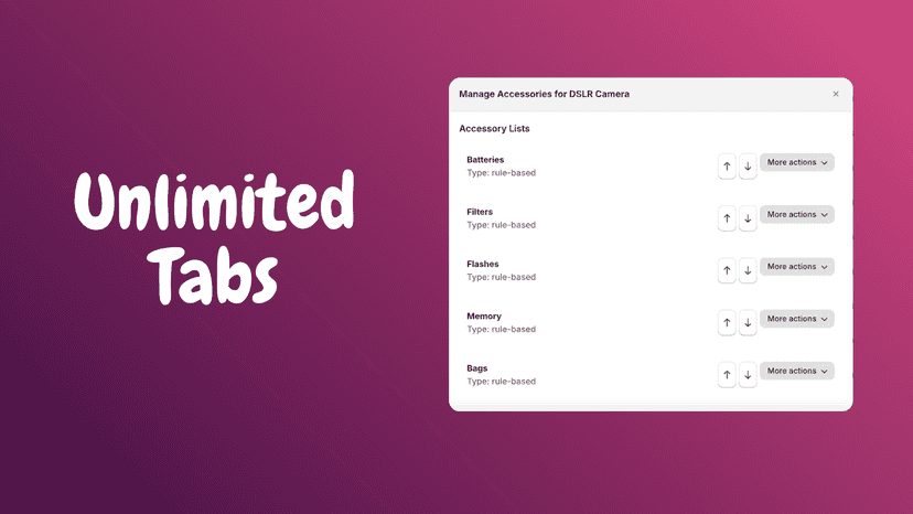 Add Unlimited Tabs to your product pages for more exposure.