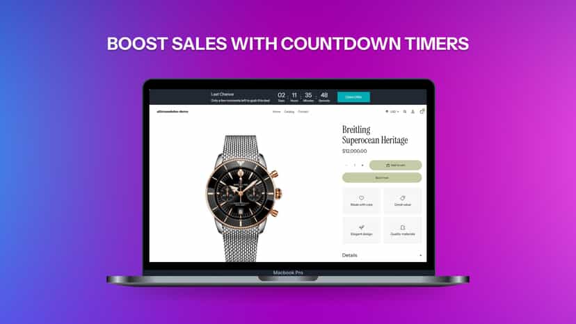 Ultima Countdown Timer on laptop