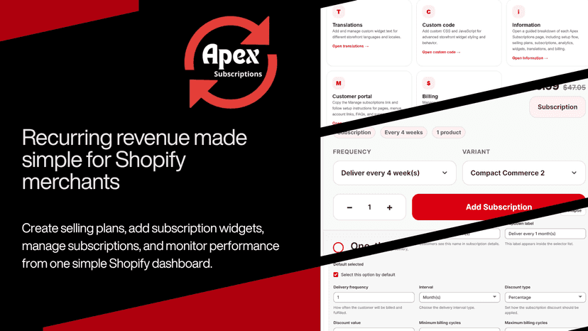 “Recurring revenue made simple for Shopify merchants.”