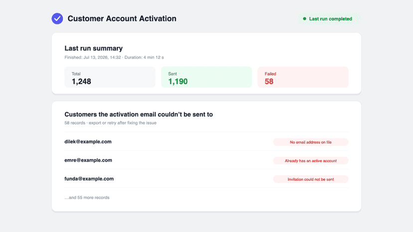 Result & error log