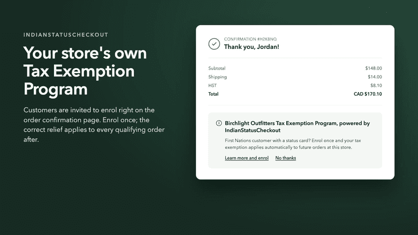 Customers are invited to enrol right after checkout